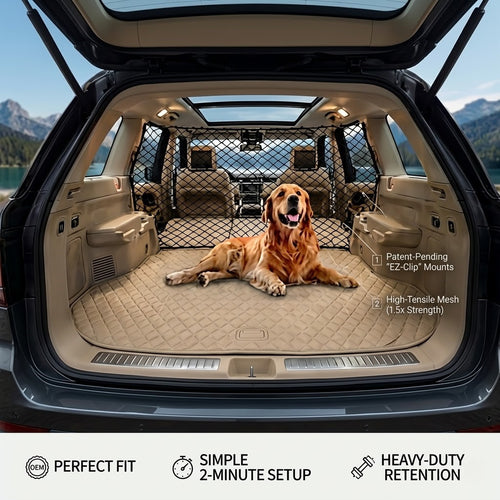 Universal Car Pet Barrier Net With Elastic Hook Mounts