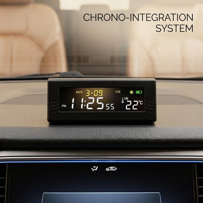 Solar Digital Car Clock With Temperature Display