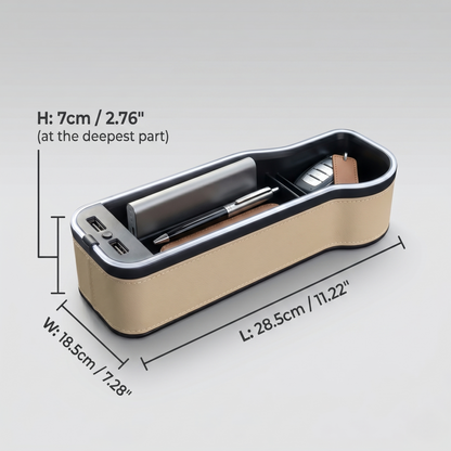 LED Seat Gap Organizer With Dual USB Charging Ports