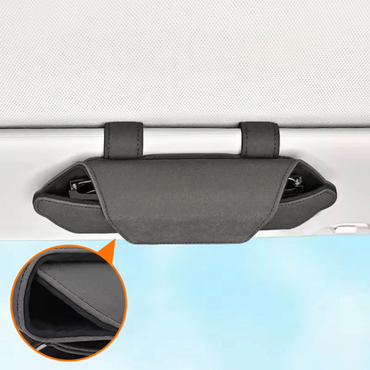 Magnetic Car Sun Visor Glasses Holder With Soft Lined Storage