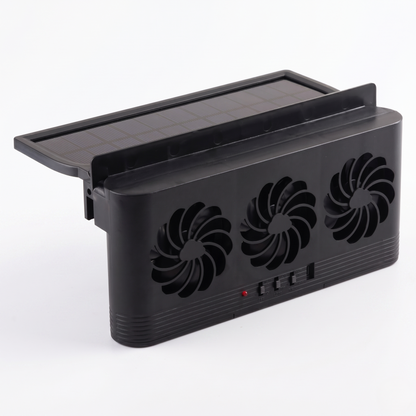 Solar Car Window Ventilation Fan With Triple Cooling Exhaust