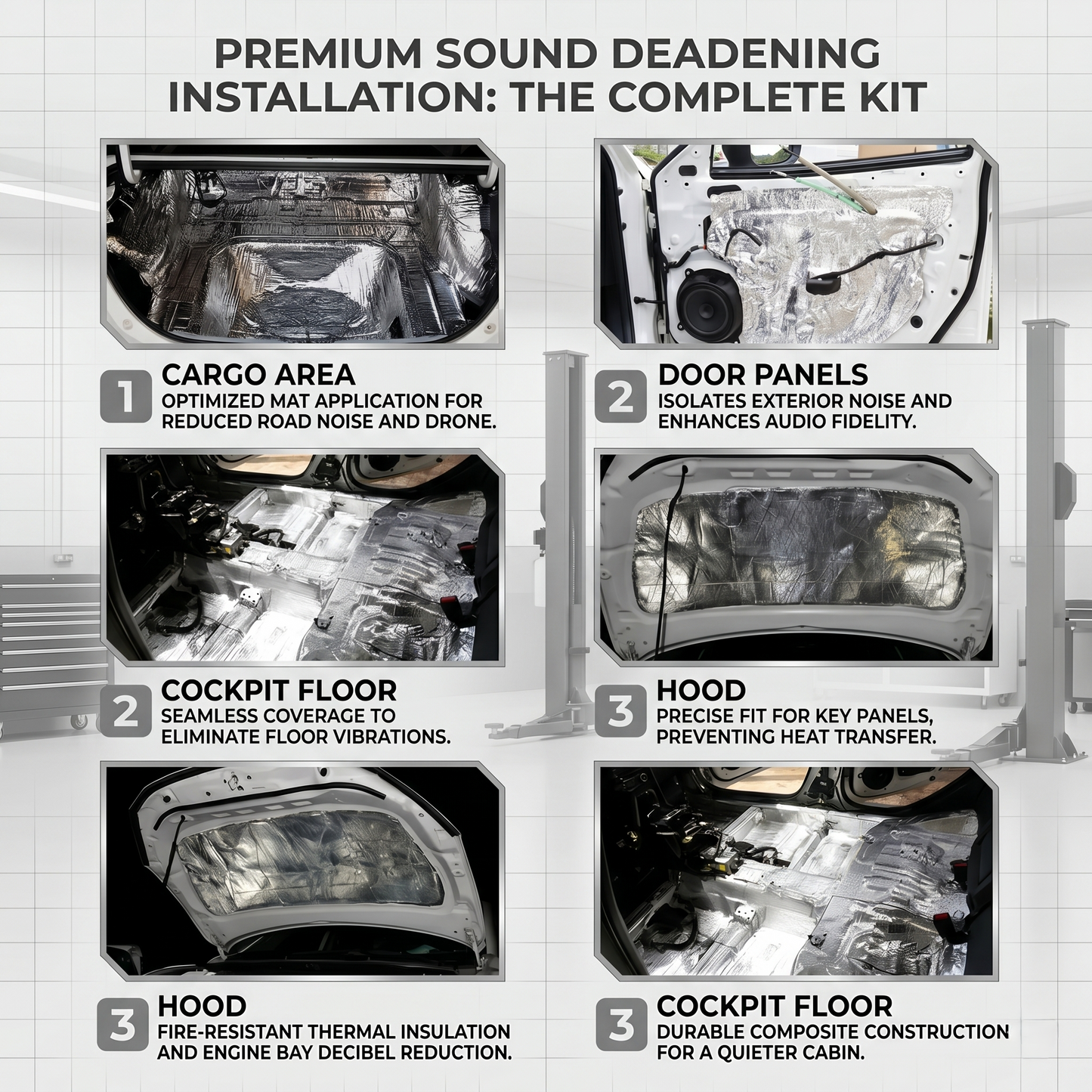 Edahcar Thermal & Sound Insulation Mat Kit – 6 Piece 10mm Set