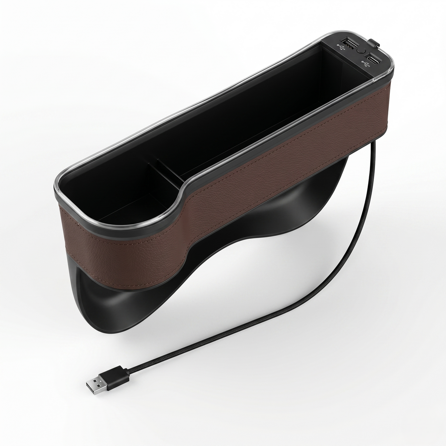 LED Seat Gap Organizer With Dual USB Charging Ports