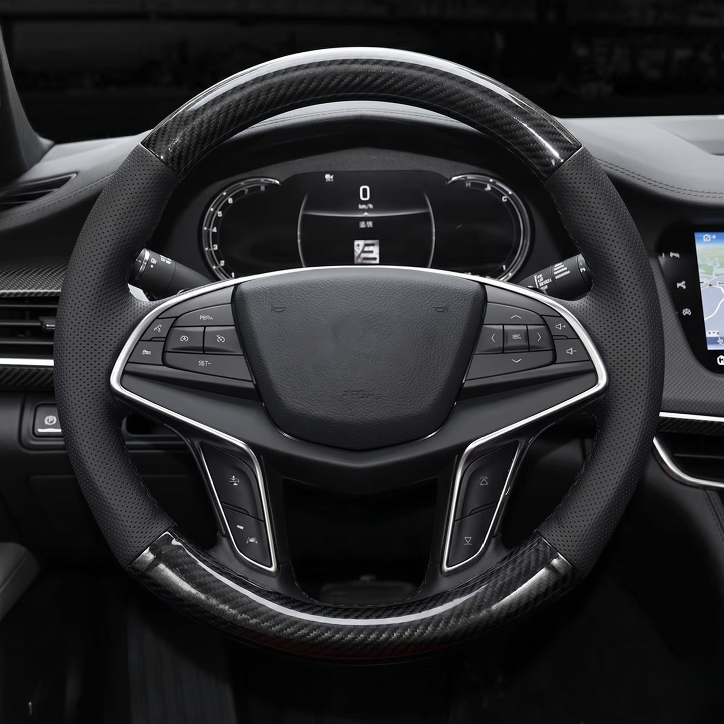 Universal Carbon Fiber Steering Wheel Cover With Anti-Slip Grip