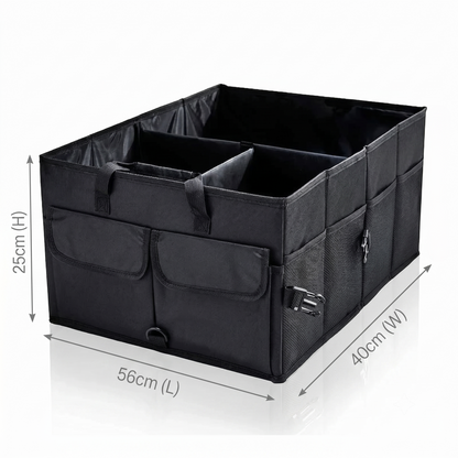 Foldable Car Trunk Organizer With Reinforced Storage Compartments