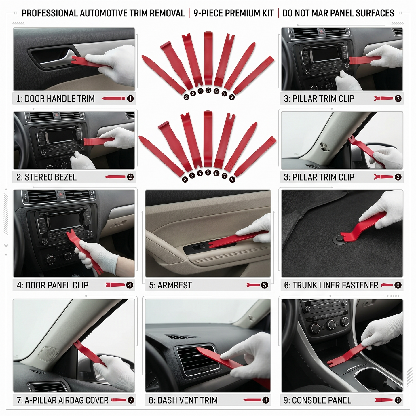 Universal Vehicle Lockout & Trim Removal Tool Kit Set (21 PCS)