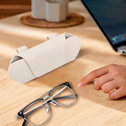 Magnetic Car Sun Visor Glasses Holder With Soft Lined Storage