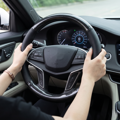 Universal Carbon Fiber Steering Wheel Cover With Anti-Slip Grip