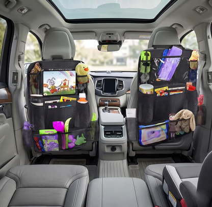 2-Pack Car Seat Back Organizer With Tablet Holder For Family Travel