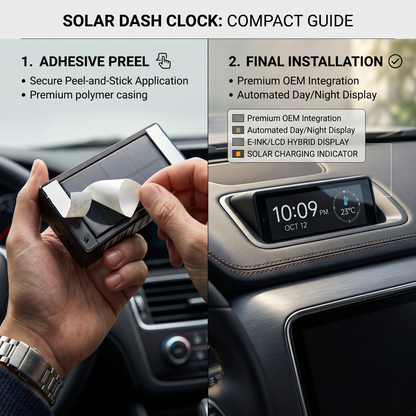 Solar Digital Car Clock With Temperature Display