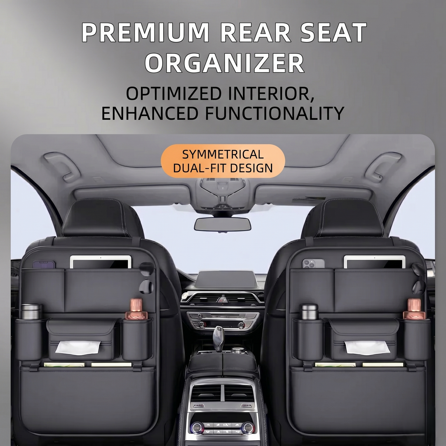 Multi-Pocket Car Seat Back Organizer With Kick Protection