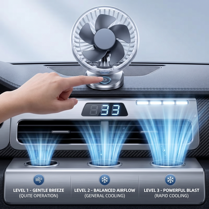 Adjustable USB Car Vent Cooling Fan With 3 Speed Settings