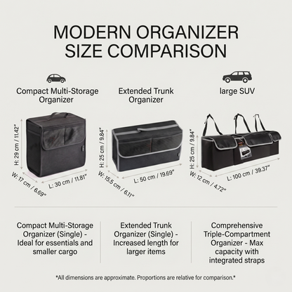 Foldable Car Trunk Organizer With Mesh Storage Pockets