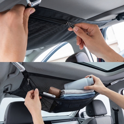 Adjustable Car Ceiling Storage Net Organizer