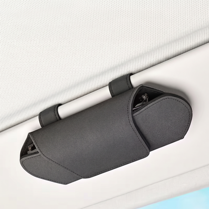 Magnetic Car Sun Visor Glasses Holder With Soft Lined Storage