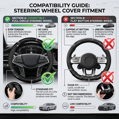 Universal Carbon Fiber Steering Wheel Cover With Anti-Slip Grip