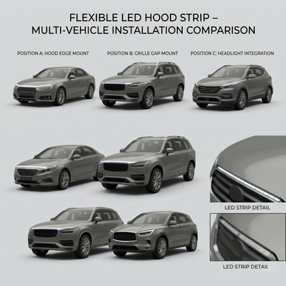 Dynamic LED Hood Light Strip With Sequential Start Animation