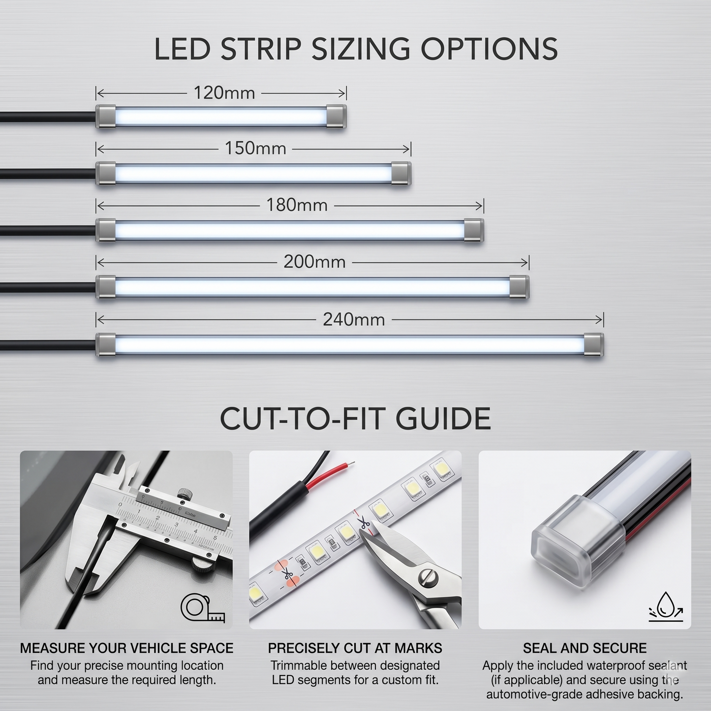 Dynamic LED Hood Light Strip With Sequential Start Animation