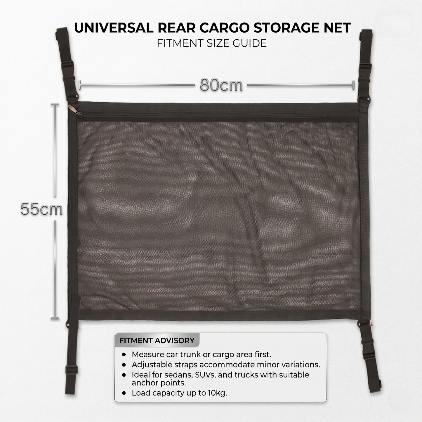 Adjustable Car Ceiling Storage Net Organizer