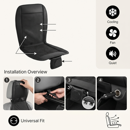 12V/24V Ventilated Car Seat Cooling Cushion With Dual Speed Fan