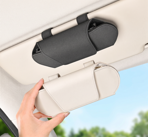 Magnetic Car Sun Visor Glasses Holder With Soft Lined Storage