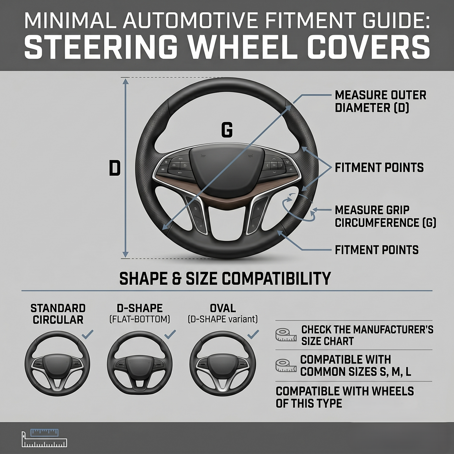 Universal Carbon Fiber Steering Wheel Cover With Anti-Slip Grip