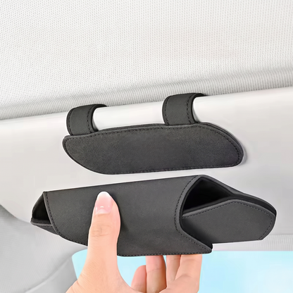 Magnetic Car Sun Visor Glasses Holder With Soft Lined Storage