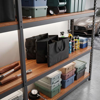 Foldable Car Trunk Organizer With Reinforced Storage Compartments