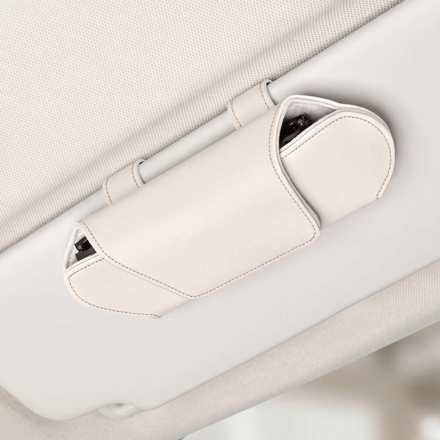 Magnetic Car Sun Visor Glasses Holder With Soft Lined Storage