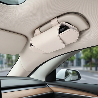 Magnetic Car Sun Visor Glasses Holder With Soft Lined Storage