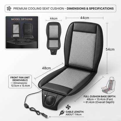 12V/24V Ventilated Car Seat Cooling Cushion With Dual Speed Fan