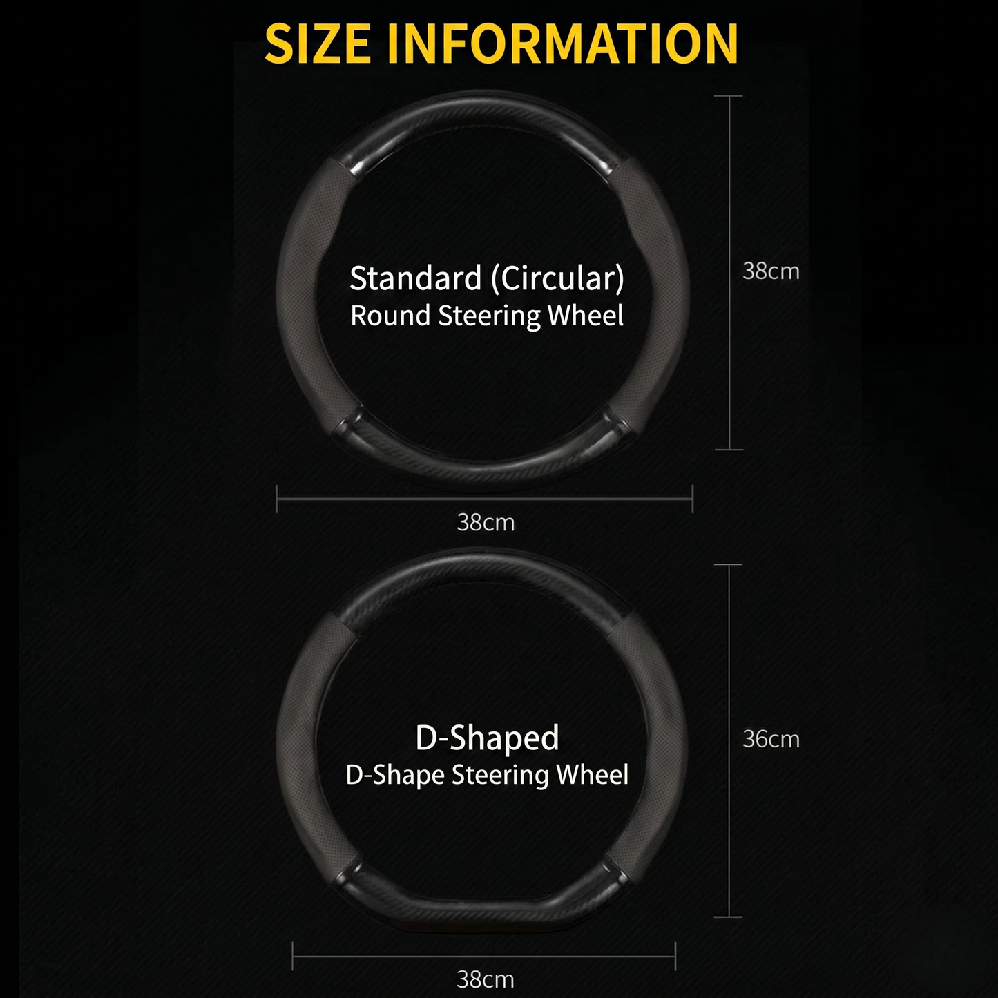 Universal Carbon Fiber Steering Wheel Cover With Anti-Slip Grip