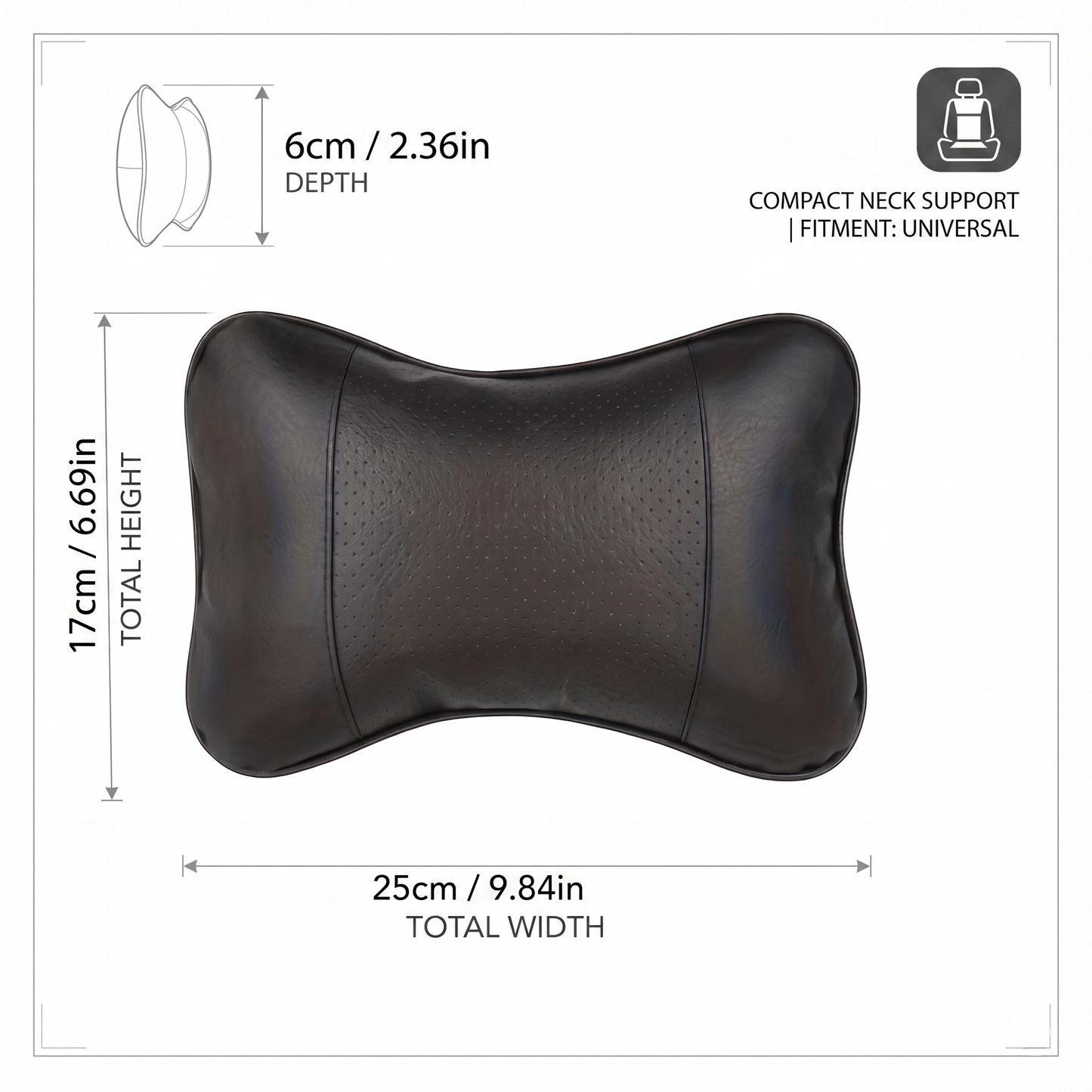 Edahcar Dual Headrest Neck Support Cushions (2 Pieces / 1 Pair)