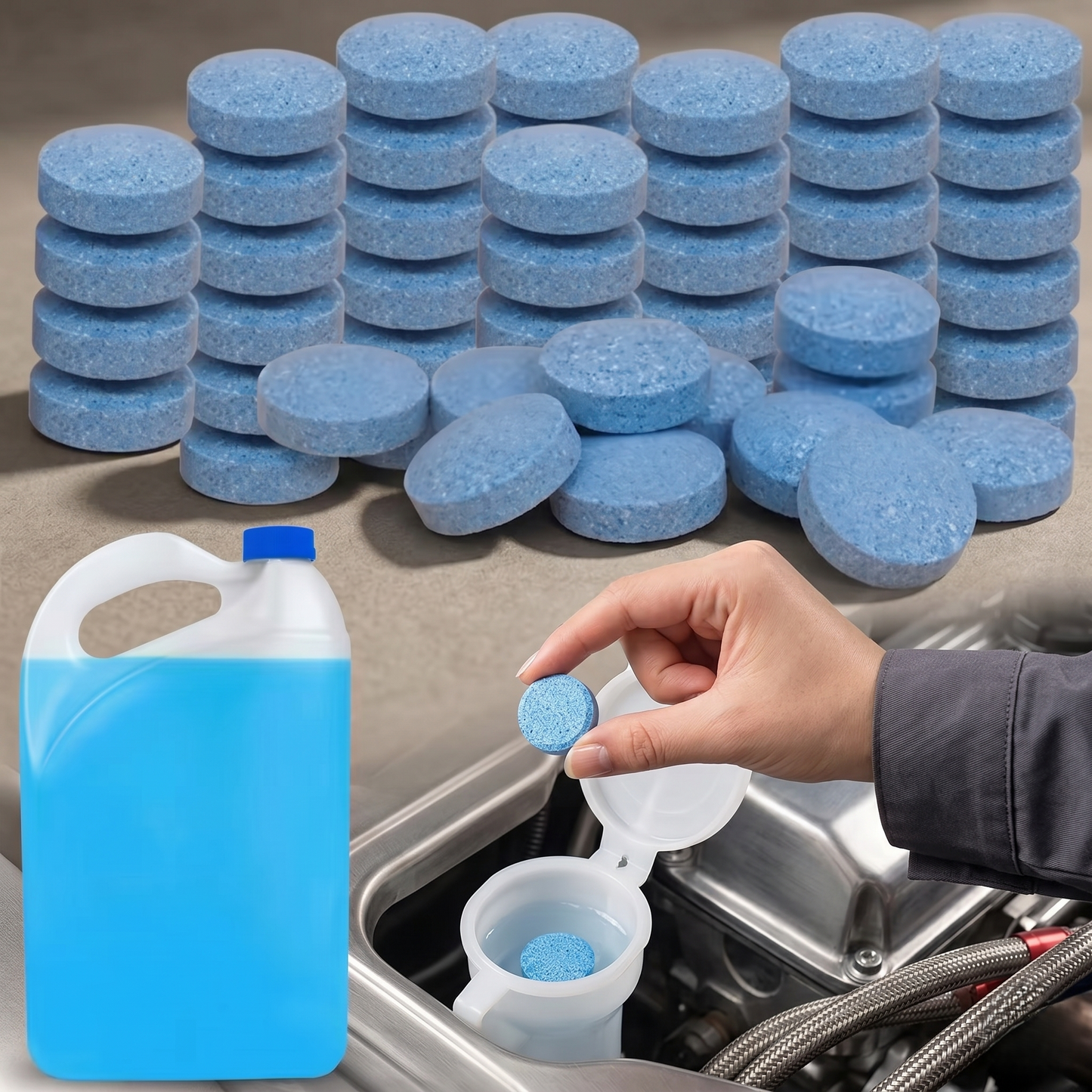 Compact Windshield Washer Cleaning Tablets For Car Washer Fluid Reservoir