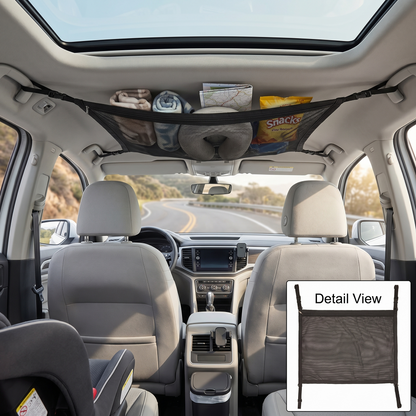 Adjustable Car Ceiling Storage Net Organizer