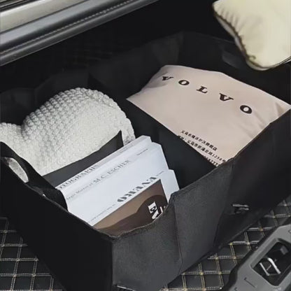 Foldable Car Trunk Organizer With Reinforced Storage Compartments